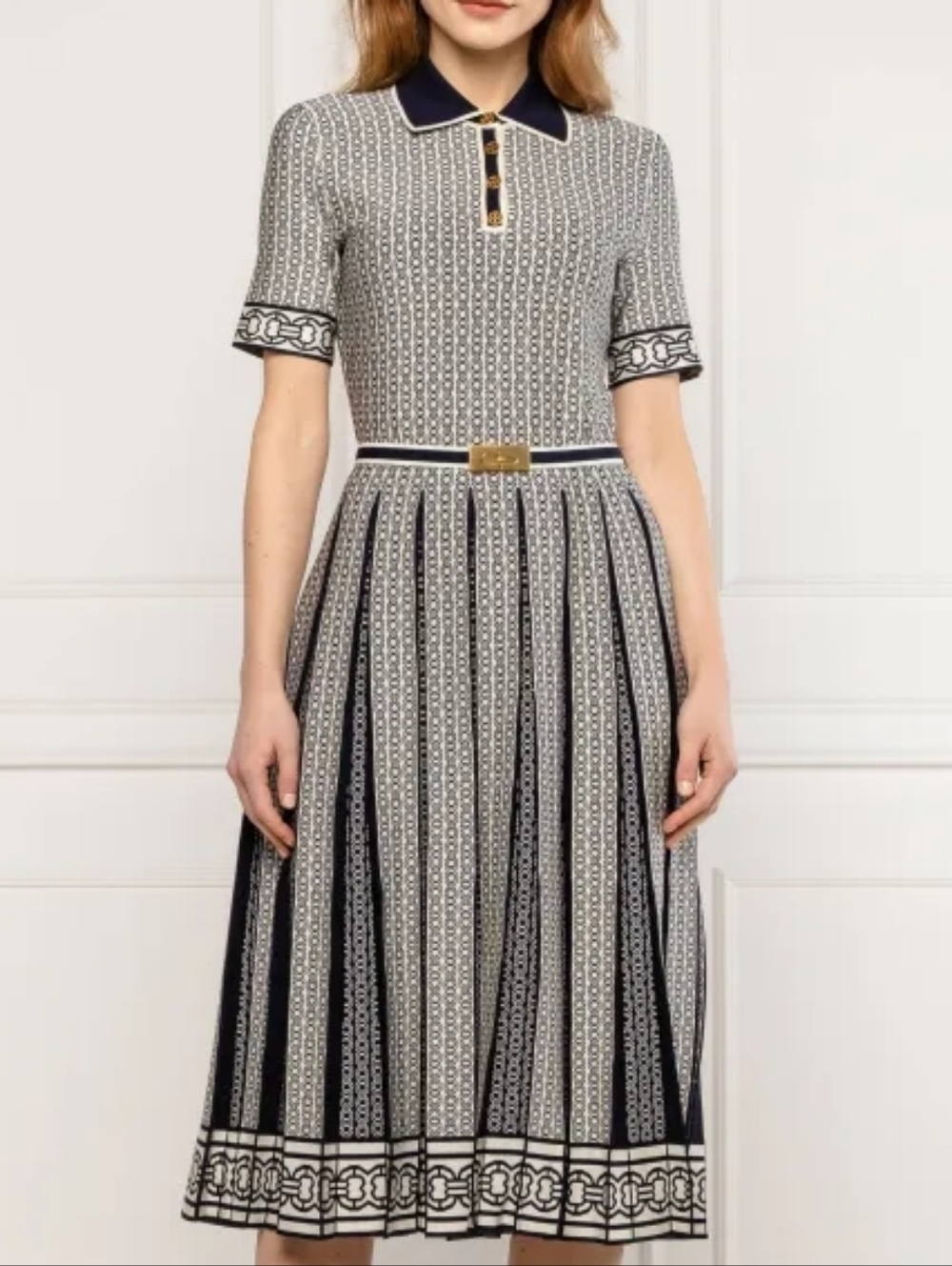 Tory Burch Gemini Link Polo Midi Dress
